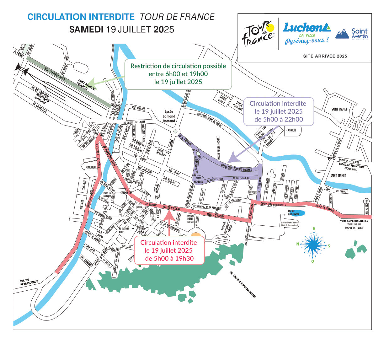 Comment circuler à Luchon pendant le Tour de France ?
