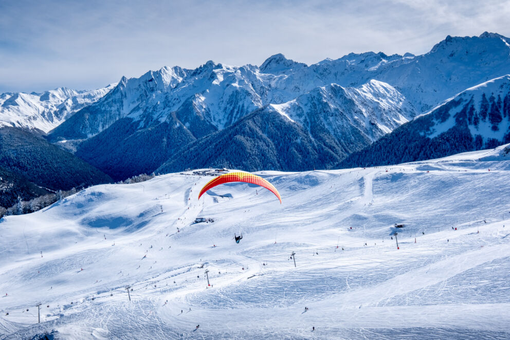 Parapente neige superbagnères