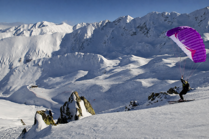 Parapente ski hiver