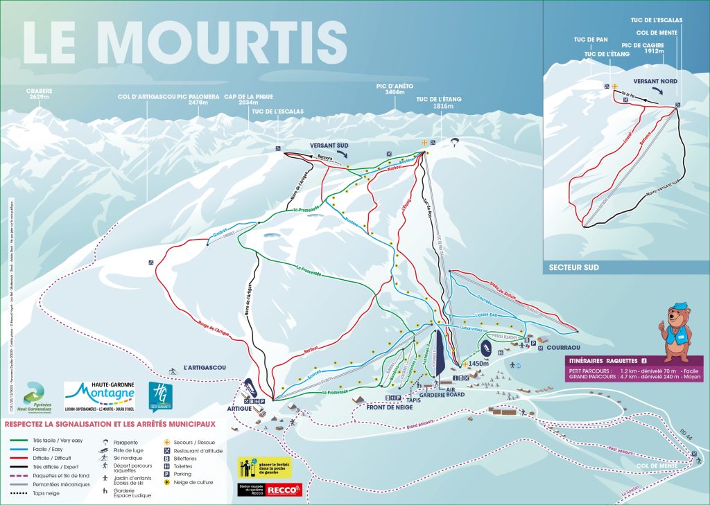 Plan des pistes domaine skiable