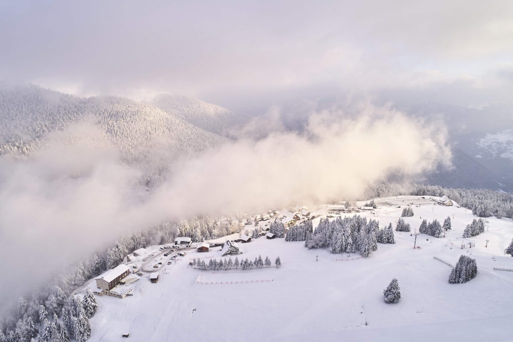 Aerial view of Le Mourtis ski resort