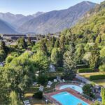 camping-pradelongue-Moustajon- vue éarienne piscine